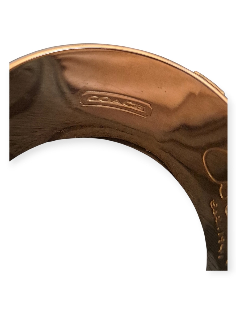 Coach 65th Anniversary Legacy Signature Gold Logo Wide Cuff Bracelet - Picture 9 of 9